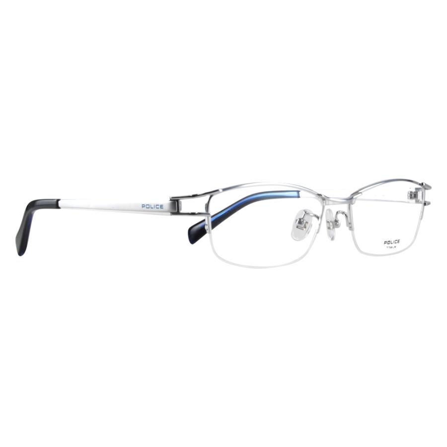 ポリス メガネフレーム POLICE VPL174J S15X 54 スクエア ハーフリム　ナイロール チタン 伊達 眼鏡 メガネ | POLICE | 04