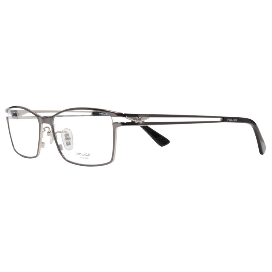 ポリス メガネフレーム サングラス 調光レンズセット ニコン トランジションズエクストラアクティブ VPLD61J 0568 55 スクエア  メタル チタン 伊達 眼鏡 メガネの画像