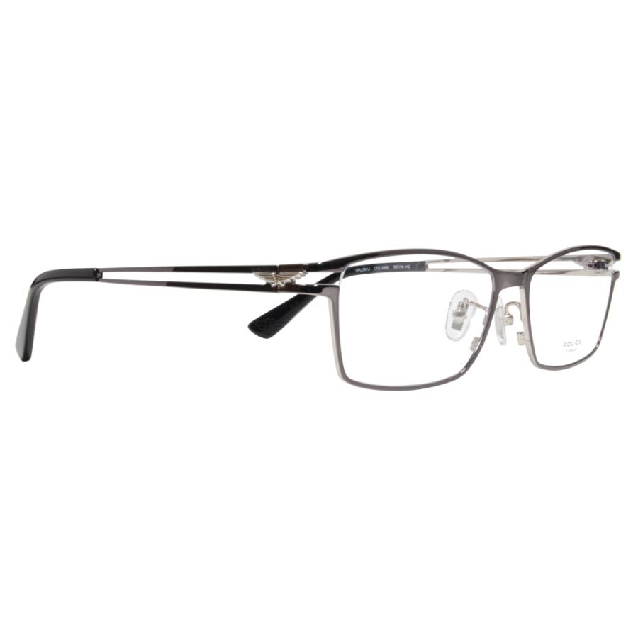 ポリス メガネフレーム サングラス 調光レンズセット ニコン トランジションズエクストラアクティブ VPLD61J 0568 55 スクエア  メタル チタン 伊達 眼鏡 メガネの画像