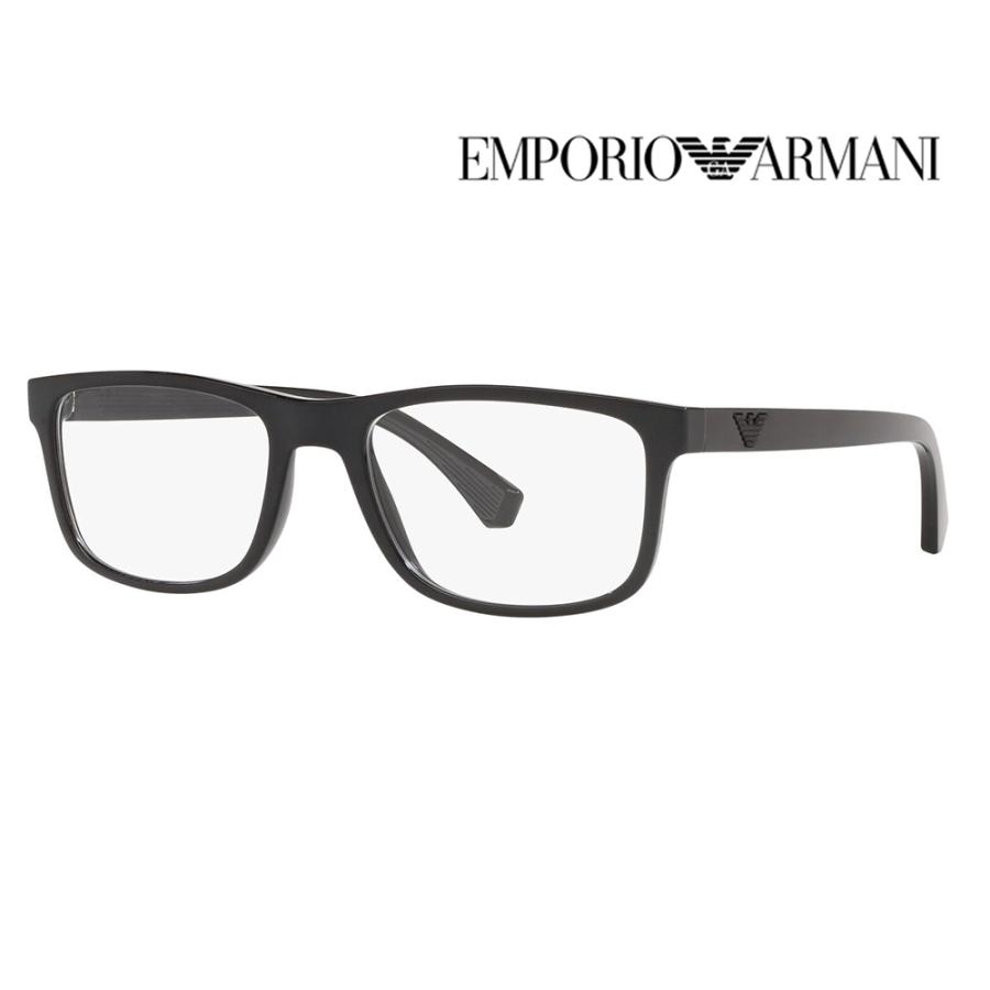 世界の EMPORIO ARMANI エンポリオアルマーニ EA3147F 5001 55 伊達 メガネ 眼鏡 セル スクエア フルフィットモデル