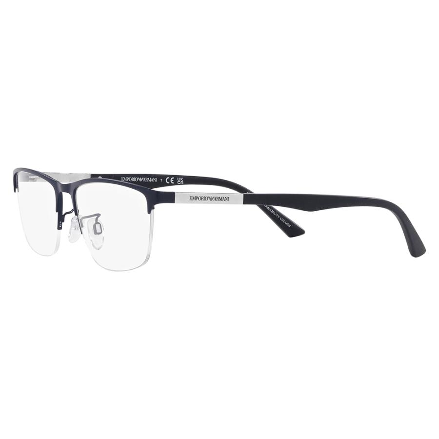 オススメ価格 EMPORIO ARMANI エンポリオアルマーニ EA1142 3018 54 伊達 メガネ 眼鏡 メタル スクエア メンズ ナイロール | EMPORIO ARMANI | 03