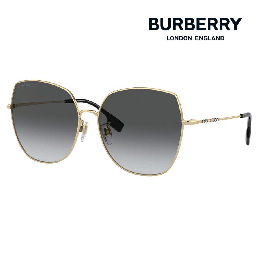 バーバリー BURBERRY サングラス BE3136D 1109T3 60 アジアンフィット スクエア おしゃれ new model メタル クラシック レディース | BURBERRY
