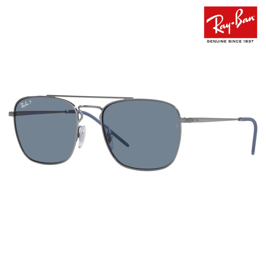 レイバン サングラス 純正レンズ対応 RB3588 92492V 55 スクエア メタル ダブルブリッジ Ray-Ban ティアドロップ メタル 偏光レンズ ポラロイズド | Ray-Ban