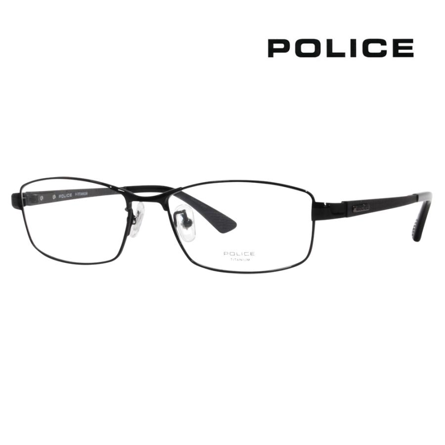 ポリス メガネフレーム POLICE VPLE66J 0530 56 スクエア フルリム メタル チタン メンズ 伊達メガネ 眼鏡 | POLICE