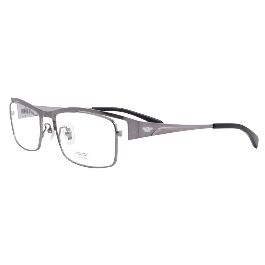 ポリス メガネフレーム POLICE VPLD76J 0568 55 スクエア フルリム メタル チタン メンズ 伊達 眼鏡 メガネ | POLICE | 03