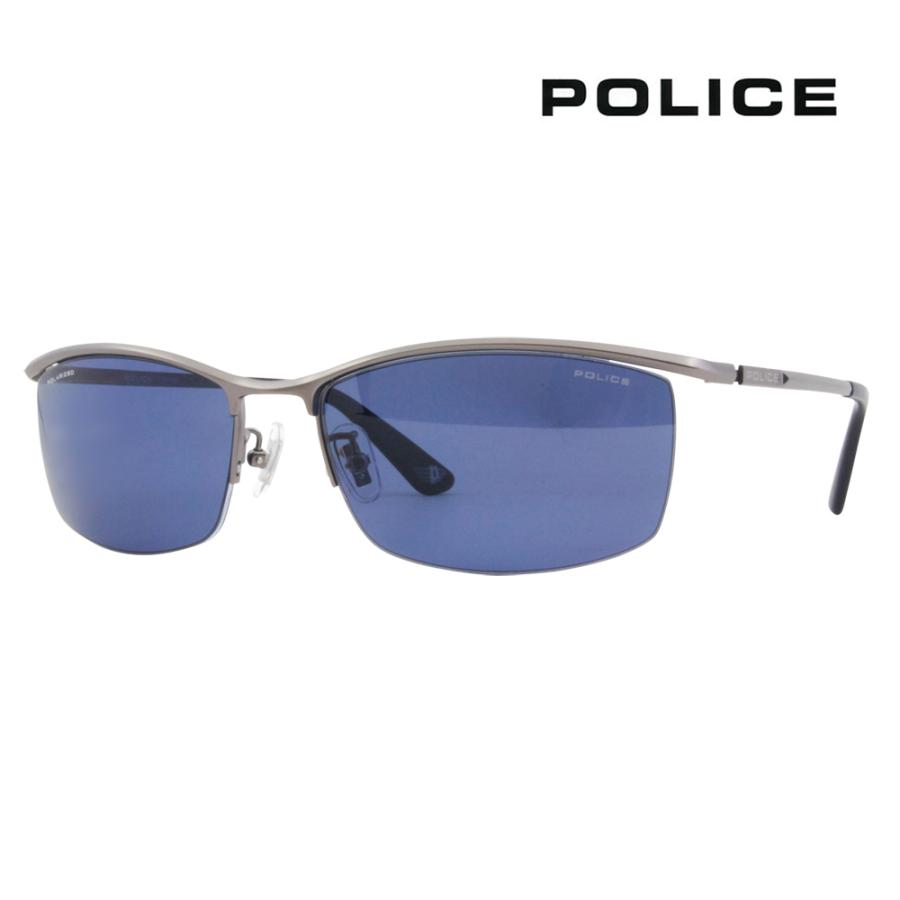 ポリス POLICE SPLG38J 627P 59 メガネ サングラス 2023年モデル VOLTAGE ボルテージ ナイロール メンズ スクエア チタニウム 偏光レンズ | POLICE