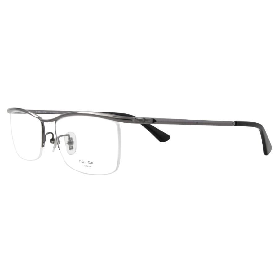 ポリス メガネフレーム POLICE VPLG48J 0K59 55 2023年モデル  メンズ スクエア メタル ハーフリム ナイロール チタニウム 眼鏡 伊達メガネ | POLICE | 03