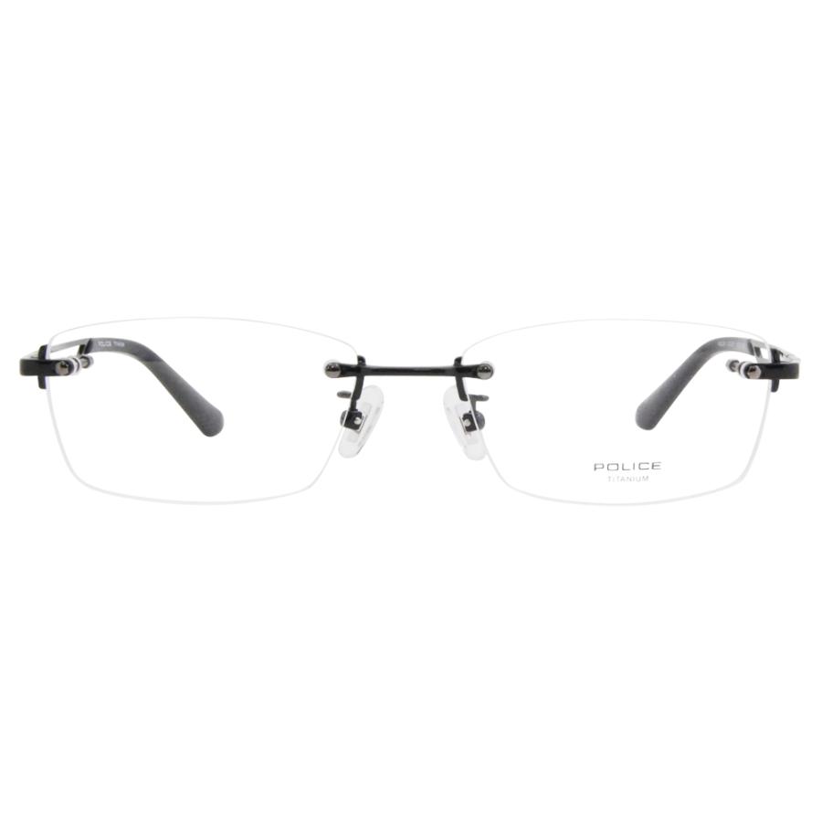 ポリス メガネフレーム POLICE VPLL39J 0530 55 2023年モデル  メンズ スクエア リムレス ツーポイント 縁なし チタニウム 伊達メガネ 眼鏡 | POLICE | 01