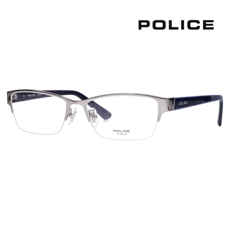 ポリス メガネフレーム POLICE VPLM46J 0568 54 2024年モデル スクエア チタン メンズ ハーフリム ナイロール 伊達 眼鏡 メガネ | POLICE