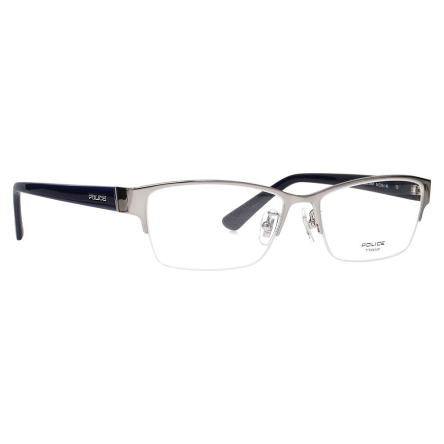 ポリス メガネフレーム POLICE VPLM46J 0568 54 2024年モデル スクエア チタン メンズ ハーフリム ナイロール 伊達 眼鏡 メガネ | POLICE | 04