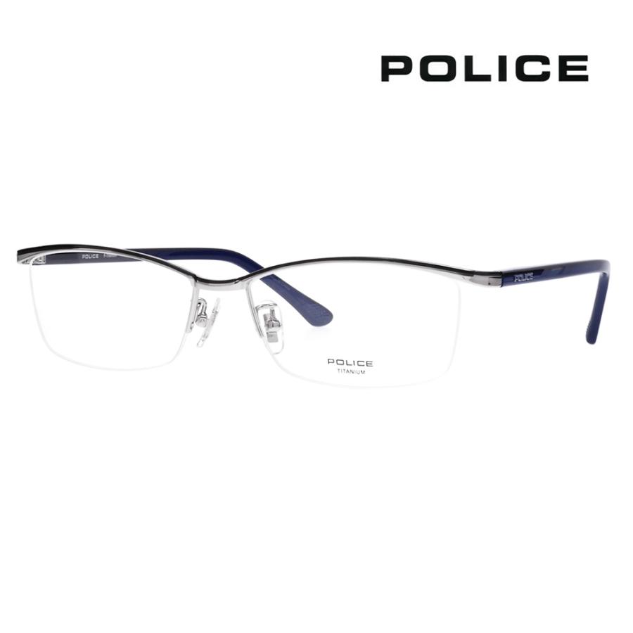 ポリス メガネフレーム POLICE VPLN69J 0S11 56 スクエア メンズ チタン ジャパンモデル 伊達 眼鏡 メガネ | POLICE