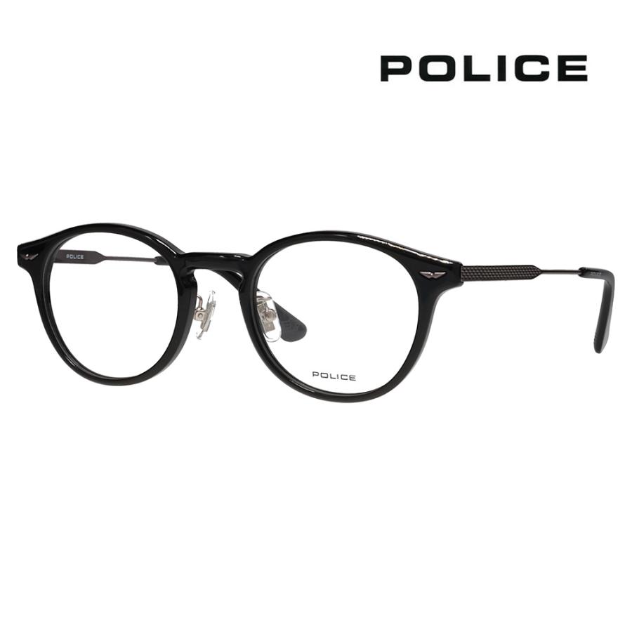 ポリス メガネフレーム POLICE VPLP40J 0700 47 2024年モデル メンズ ボストン クラシック コンビネーション セル ジャパンモデル 伊達 眼鏡 メガネ | POLICE