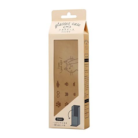 スタンドにもなるメガネケース アイテスト 猫 キャット シンプル 携帯 2WAY スタンド型 ブラウン 茶 眼鏡ケース カミオジャパン クロス付き |  | 03