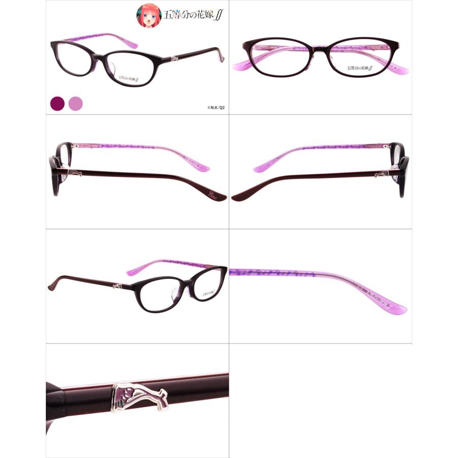 メガネ拭き・ケースなし特価 五等分の花嫁∬ コラボフレーム 中野一花 二乃 三玖 四葉 五月 ウェリントン オーバル 伊達メガネ 眼鏡 |  | 04