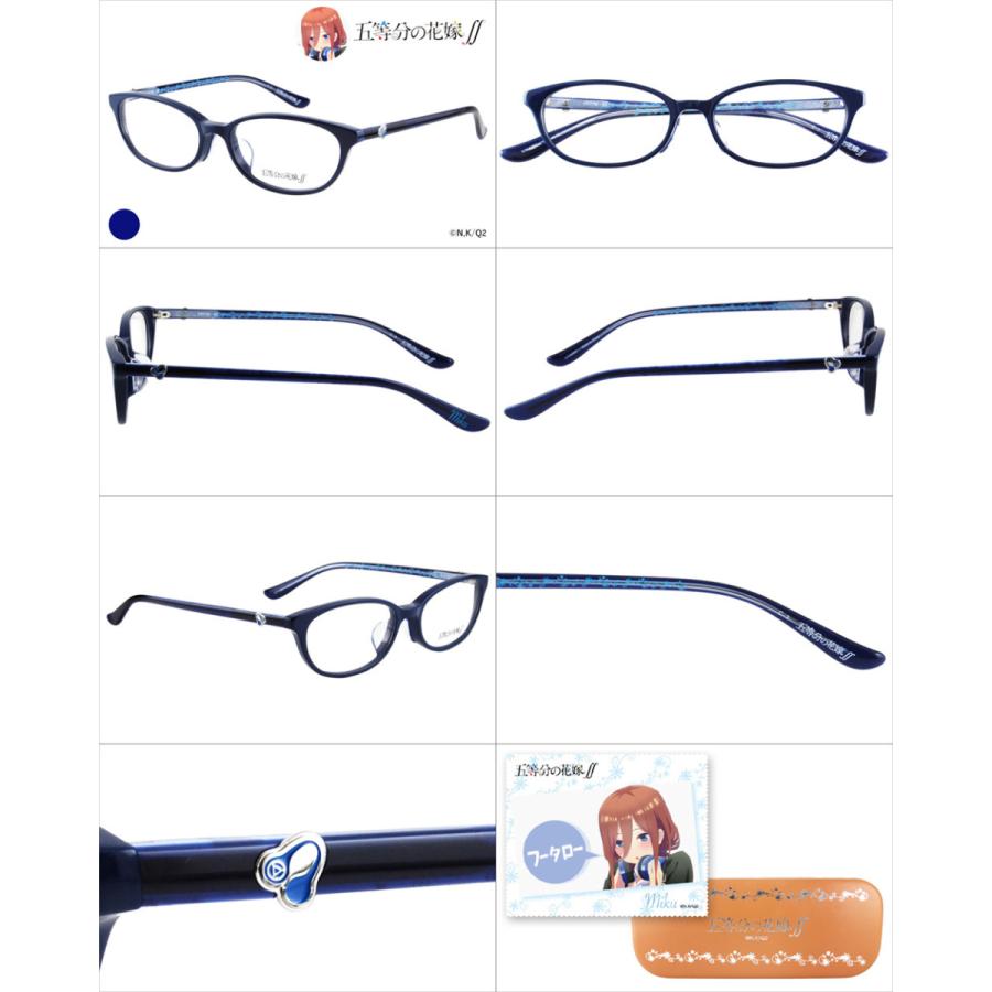 メガネ拭き・ケースなし特価 五等分の花嫁∬ コラボフレーム 中野一花 二乃 三玖 四葉 五月 ウェリントン オーバル 伊達メガネ 眼鏡 |  | 06