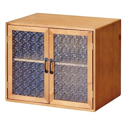 ケーアイジャパン(Kijapan) ラスタ キャビネット 木製 キッチン 収納 ガラス おしゃれ W38×D27×H31cm 168300