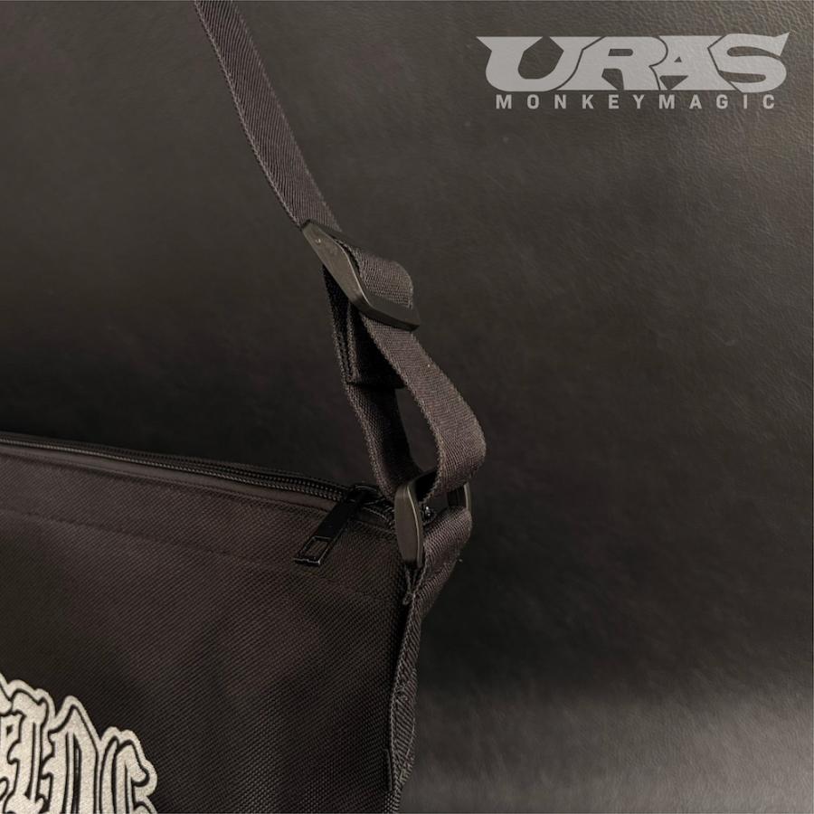 URAS　ショルダーバッグ　メッセンジャーバッグ　雑嚢　山猿競争　 黒　ジップバッグ　　A4 |  | 02