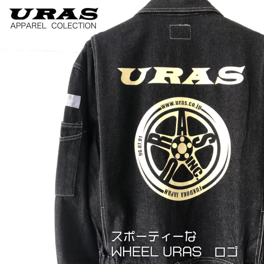 つなぎ デニム 黒 おしゃれ 作業服 作業着 かっこいい ピット レース カバーオール URAS :F42511:URAS Official  Store - 通販 - Yahoo!ショッピング