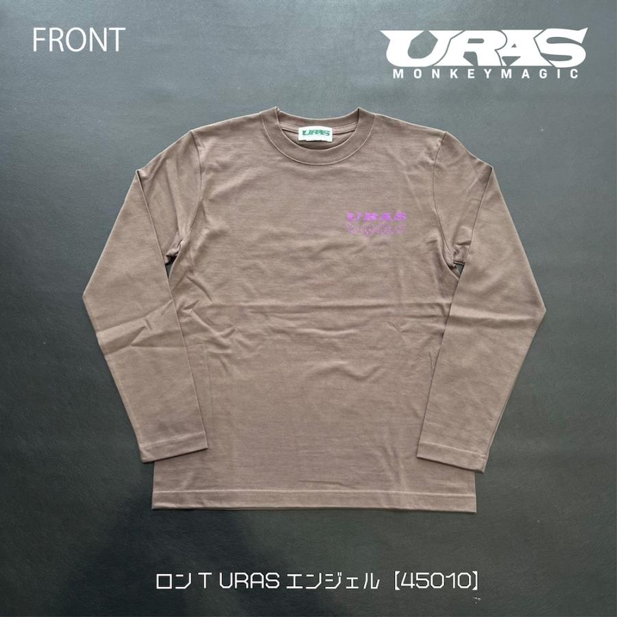 ロンT　長袖Tシャツ　茶色　紫　URAS　かっこいい　タイヤ　エンジェル | 