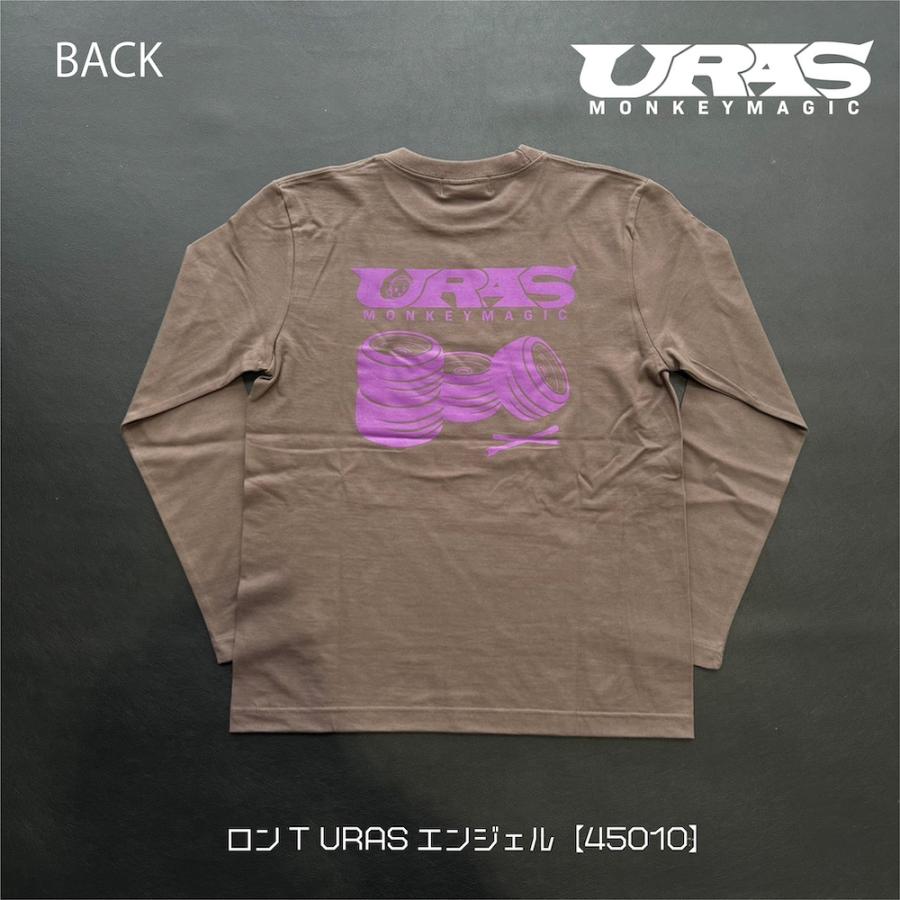 ロンT　長袖Tシャツ　茶色　紫　URAS　かっこいい　タイヤ　エンジェル |  | 01