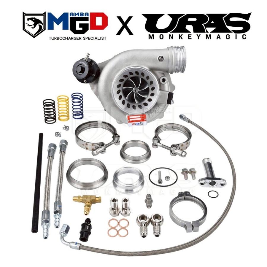 タービン G30-900 A/R +０.72　D5-7 ユニバーサル 4インチ ボールベアリングターボチャージャー デュアル Vバンド MGD | 