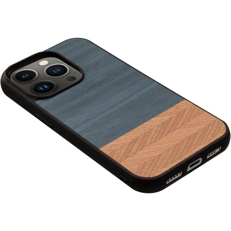 Man&Wood iPhone 14 Pro バックカバー 天然木ケース 木製 ウッド 自然 TPUとポリカーボネートのハイブリッド 着脱し｜urasoe｜04