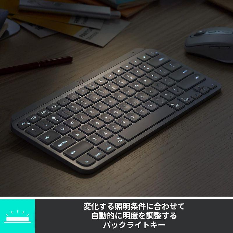 ロジクール MX KEYS mini KX700PG ミニマリスト ワイヤレス イルミネイテッド キーボード ペイルグレー 充電式 blue｜urasoe｜08