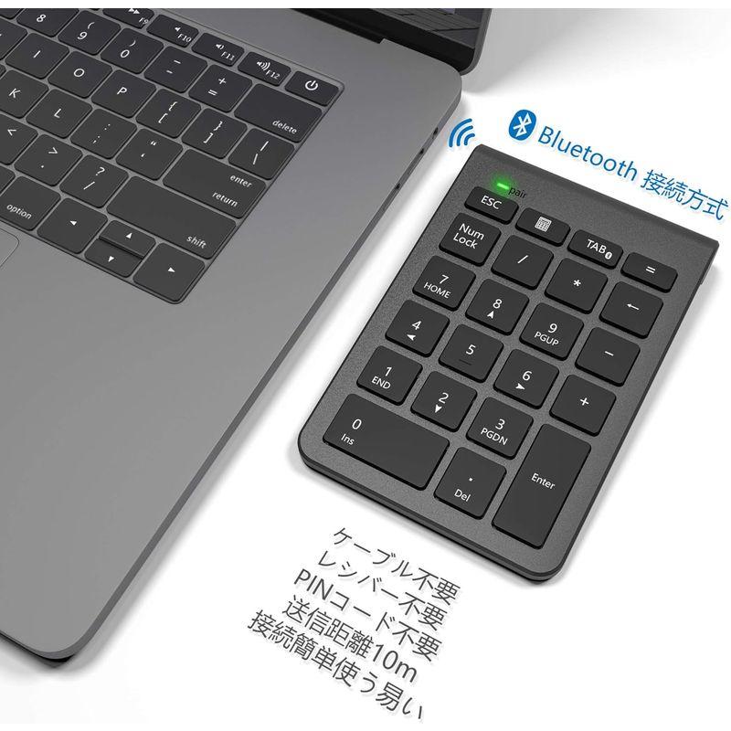 Bluetooth テンキーボード Alcey ワイヤレス テンキーパッド 無線 数字キーボード 22キー ブルートゥース数値キーボード 小｜urasoe｜05