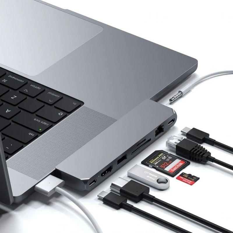Satechi USB-C Proハブ Max 8in2 (シルバー) USB4 HDMI USB-A/Cデータ イーサネット SD 音声ジ｜urasoe｜03