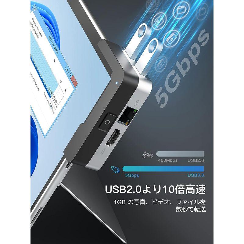 BYEASY Surface Pro8 ドッキング ステーション、6-in-1 Microsoft Surface Pro 8 USB-C｜urasoe｜03