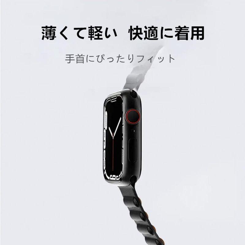 HEYOZURY レザー Apple Watch 7 バンド 磁気 革 45mm 44mm 41mm 40mm 38mm 42mm 強力な磁｜urasoe｜07