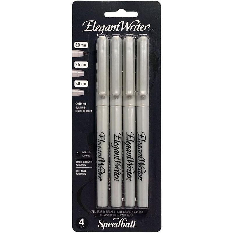 Speedball Elegant Writer Calligraphy Markers 4/Pkg-Black, Includes 2 F｜urasoe｜08