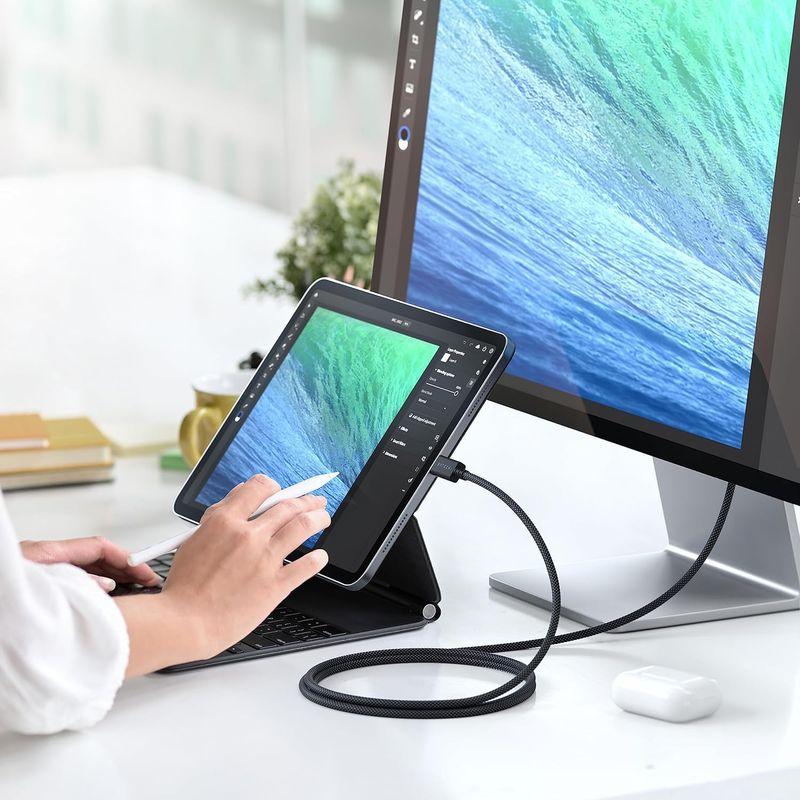 SATECHI 認証 USB C Thunderbolt 4 ケーブル (1M) 8k/60Hz 映像出力, 40Gbps データ転送, 2｜urasoe｜02