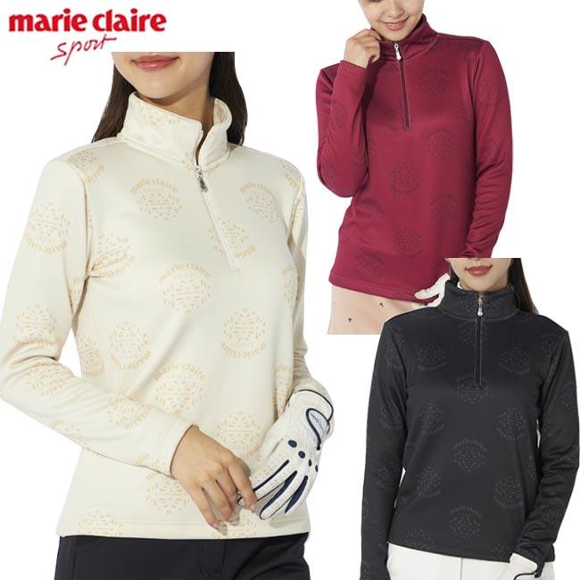 marie claire SPORT（マリクレール スポーツ）長袖モックネックシャツ（カットソー） | Op/FILA(レディース)（オーピー/フィラ）|  ワールド オンラインストア | WORLD ONLINE STORE [マリクレール] モックネック ハーフジップ 裏シャギー 734536 レディース