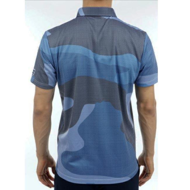 【春夏モデル】 Admiral Golf (アドミラルゴルフ)ドットビッグカモ柄プリントシャツ (メンズ)  ADMA312 半袖ポロシャツ_1