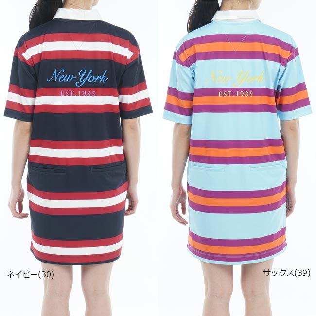 トミー ヒルフィガー ゴルフ　ゴルフウェア　ラガーストライプシャツ ワンピース TOMMY HILFIGER GOLF（トミー ヒルフィガー ゴルフ） 【春夏モデル