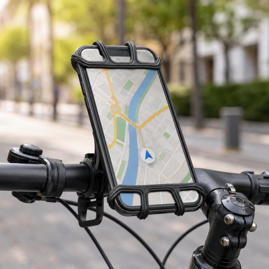 自転車スマホホルダー シリコン製 回転式 ナビ対応 : ウラザキ - 通販 