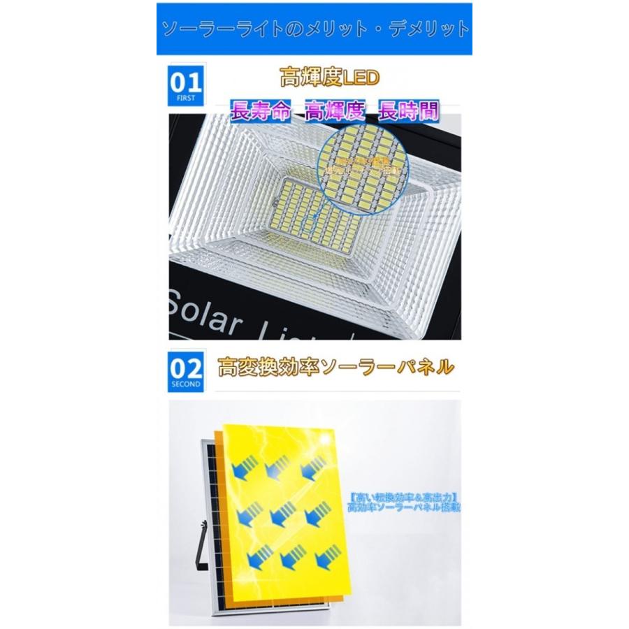 LEDソーラーライト 屋外防水照明 60w 2個セット 太陽光発電  光センサー  防犯 防水 自動点灯  屋外 自転車 駐車場 玄関 廊下 軒先 庭 ガーデン｜urazaki｜04