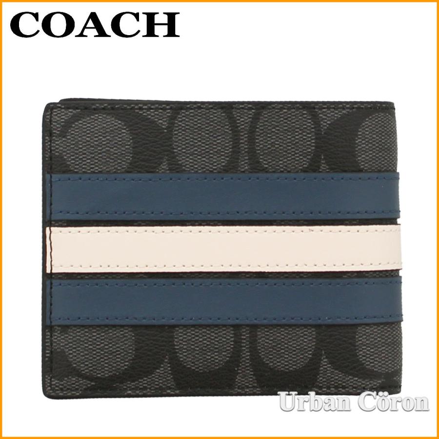 COACH コーチ 財布 二つ折り メンズ 3008 チャコール×デニム COACH コーチ 財布 二つ折り メンズ 3008 チャコール×デニム