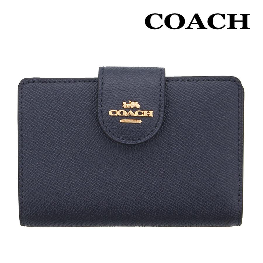 コーチ 財布 二つ折り COACH 6390 ミッドナイト ラグジュアリー クロス