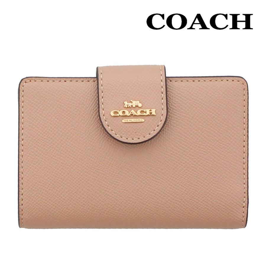 コーチ 財布 二つ折り COACH 6390 トープ ラグジュアリー クロス