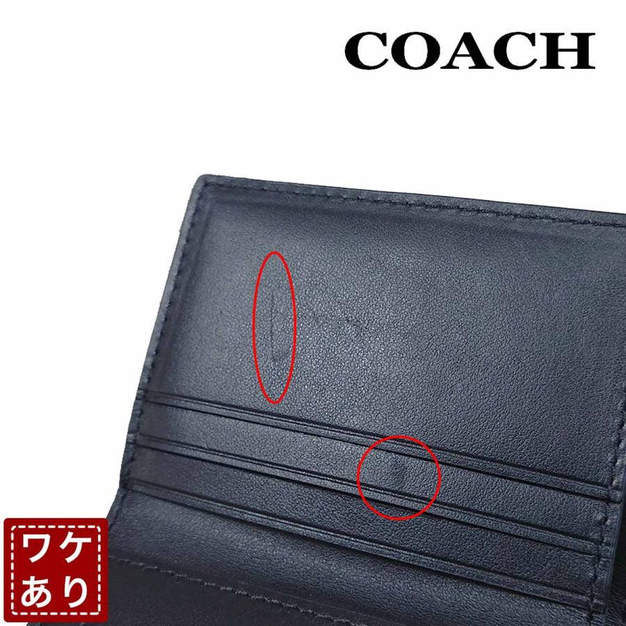 COACH 訳あり コーチ 財布 三つ折り メンズ 75496 ネイビーマルチ 