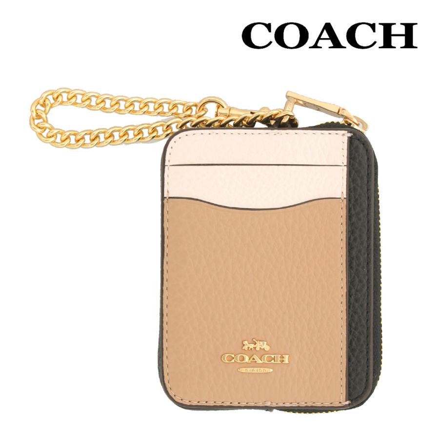 コーチ 小物 財布 コインケース COACH C1886 チョークマルチ カラーブロック ペブルド レザー チェーン ジップ カード コイン ケース  IMCAH アウトレット : c1886-imcah : アーバンコロン - 通販 - Yahoo!ショッピング