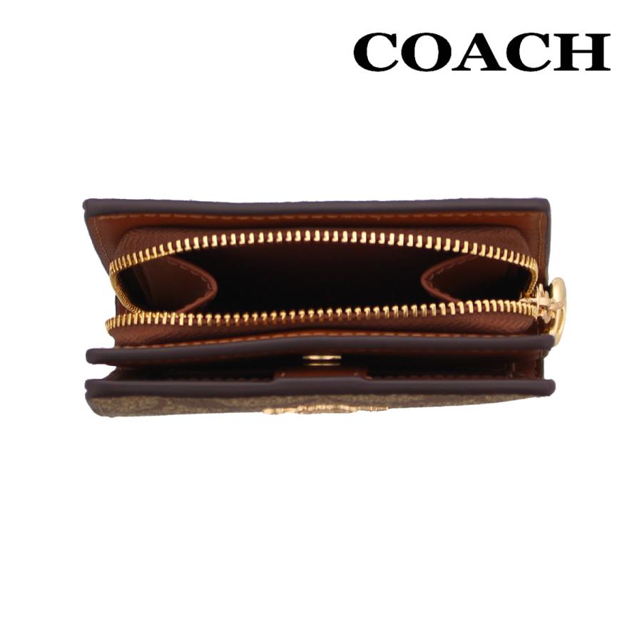 COACH（コーチ） 財布 二つ折り COACH C3309 カーキ×レッドウッド