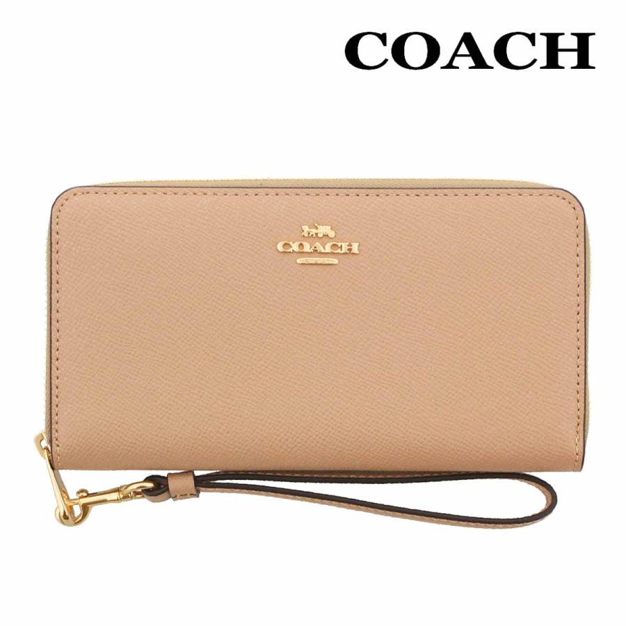 コーチ 財布 長財布 COACH C3441 トープ クロスグレーン レザー ロング