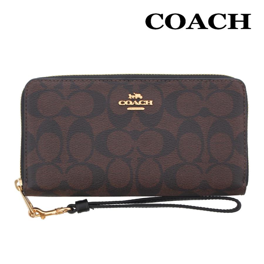 COACH 長財布 ブラック　c4452アウトレット品 COACH 訳あり/コーチ 財布 長財布 C4452 ブラウン×ブラック