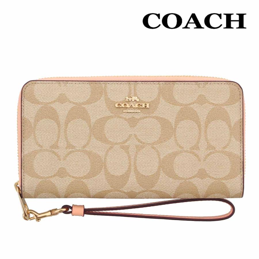 コーチ 財布 長財布 COACH C4452 ライトカーキ×フェイディドブラッシュ シグネチャー ロング ジップ アラウンド ストラップ付き  IMTYF アウトレット : c4452-imtyf : アーバンコロン - 通販 - Yahoo!ショッピング