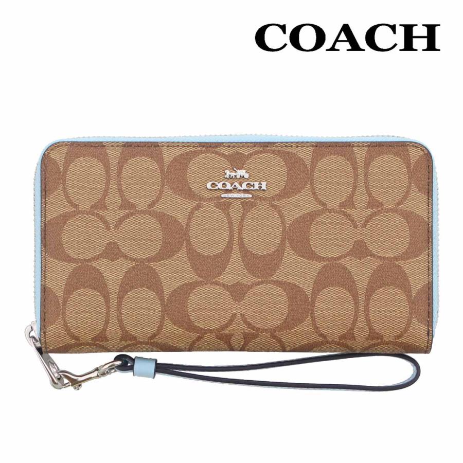 コーチ 財布 長財布 COACH C4452 カーキ×ウォーターフォール