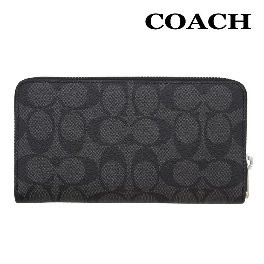 コーチ 財布 長財布 COACH C4452 グラファイト×ブラック シグネチャー