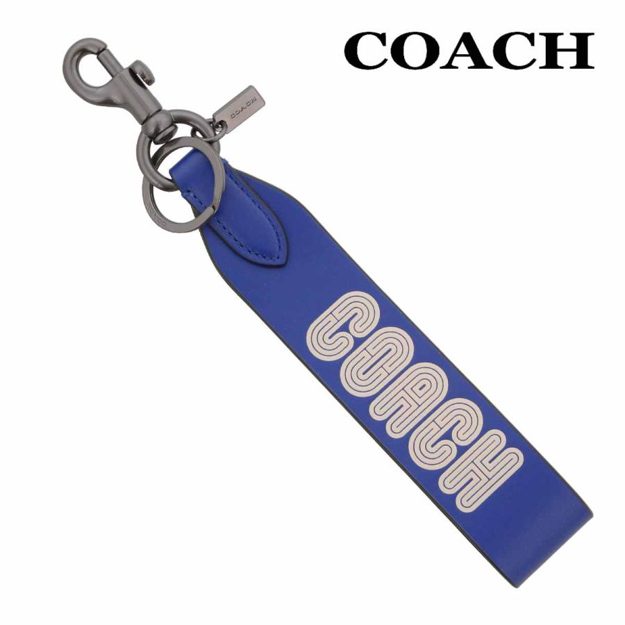 【新品】コーチ キーリング キーホルダー ループ キー フォブ パッチ ブルー COACH - コーチ キーホルダー ループ キー フォブ ウィズ コーチ